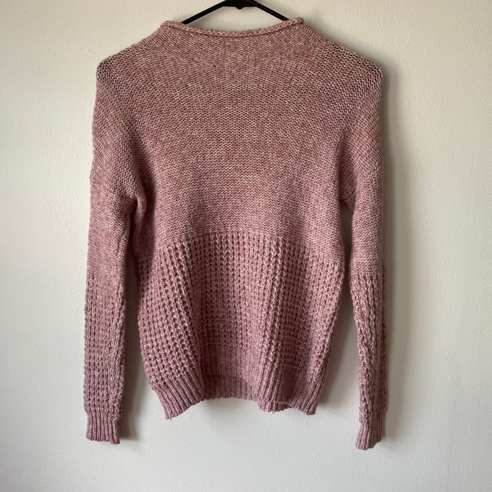 American Eagle Pink Two Pattern Mock Neck Sweater